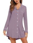 Cozy Plaid Long Sleeve Sleep Shirt for Women