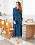 Ekouaer Women's Long Sleeve Nightshirt with Pockets