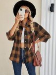 Zeagoo Button Down Plaid Shirt for Women Lightweight Flannel Shirt Collared Checkered Button Down Blouses Yellow Black M