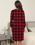 Cozy Women's Red Plaid V-Neck Nightgown