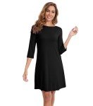 WiWi Women's Bamboo Viscose Nightgown - Black
