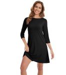 WiWi Women's Bamboo Viscose Nightgown - Black