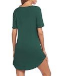 Avidlove Women's V-Neck Button-Down Nightshirt - Dark Green