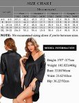 Anjue Black Satin Nightgown with 3/4 Sleeves