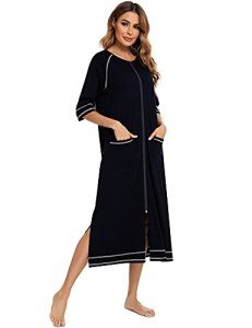 Alunsito Women's Short Sleeve Nightgown with Pockets