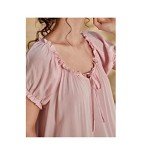 SINGINGQUEEN Women's Pink Cotton Nightgown Pajamas