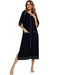 Alunsito Women's Short Sleeve Nightgown with Pockets