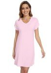 Cozy Short Sleeve Bamboo Nightgown for Women