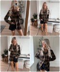 Zeagoo Button Down Plaid Shirt for Women Lightweight Flannel Shirt Collared Checkered Button Down Blouses Yellow Black M
