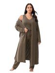 Plus Size 3-Piece Cardigan and Pants Set