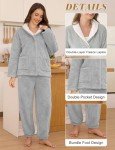 Cozy Fluffy Pajama Set for Women in Grey