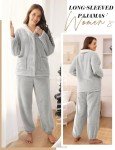 Cozy Fluffy Pajama Set for Women in Grey