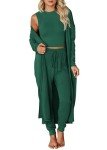 KIRUNDO Women's 3 Piece Lounge Set - Dark Green