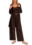 3-Piece Women's Fall Pajama Set with Cardigan