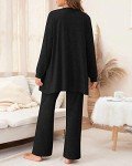Women's 3-Piece Black Lounge Set with Cardigan