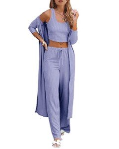 Cozy 3-Piece Women's Pajama Set in Purple