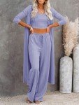Cozy 3-Piece Women's Pajama Set in Purple