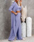 Cozy 3-Piece Women's Pajama Set in Purple