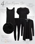 Cozy 4-Piece Women's Pajama Set in Deep Black