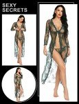 Dark Green Lace Baby Doll Lingerie Pajamas