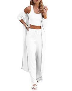 Cozy Women's 3-Piece Lounge Set in White