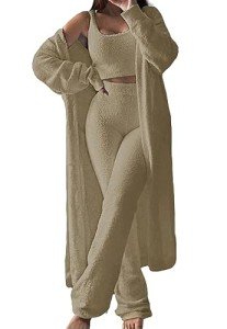 GOLDSTITCH Women's 3-Piece Lounge Set - Camel
