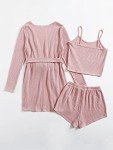 Cozy Pink 3-Piece Women's Lounge Pajama Set