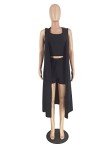 Women's 3 Piece Black Outfit Set with Shorts