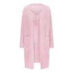 Cozy Pink Fuzzy Pajama Set with Cardigan