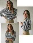 Zeagoo Long Sleeve Shirts for Women Trendy 2024 Fall Stripe Shirt Basic Clothing Casual Crewneck Tops