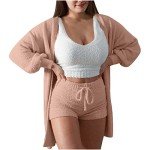Cozy 3PC Women's Pajama Set with Cardigan