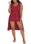 Tcremisa Women’s 3-Piece Crop Top & Shorts Set