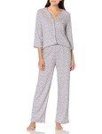 Heather Grey Ditsy Long Sleeve Pajama Set - XL
