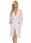 Lightweight Women’s Breathable Knit Bathrobe in Pink