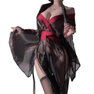 SENJIY Floral Kimono Lingerie Robe for Women