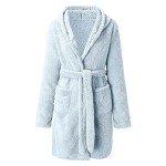 Cozy Fleece Hooded Robes for Women with Pockets