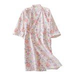 Floral Cotton Kimono Robe for Women