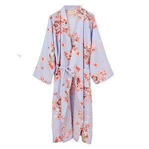 Purple Cat Women's Kimono Robe and Pajamas