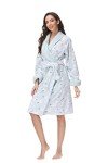 Floral Plush Belted Kimono Robe for Women