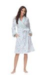 Floral Plush Belted Kimono Robe for Women