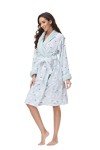 Floral Plush Belted Kimono Robe for Women