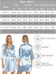Floral Silk Summer Robe for Women - Light Blue