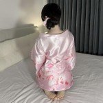 Pink Women's Japanese Kimono Cosplay Pajama Dress