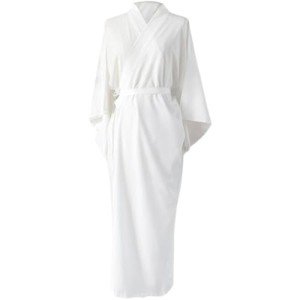 Solid White Women's Japanese Kimono with Belt