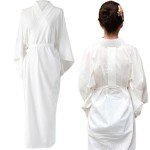 Solid White Women's Japanese Kimono with Belt
