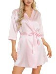 Floral Silk Summer Robe for Women - Pink