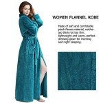 Soft Flannel Blue Shawl Collar Women's Bathrobe
