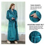 Soft Flannel Blue Shawl Collar Women's Bathrobe