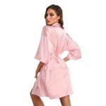 Silky Satin Short Kimono Robe for Women