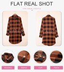 EVALESS Color Block Plaid Shacket Jacket Women Fashion 2024 V Neck Long Sleeve Button Down Blouses Tops Lightweight Flannel Shirts Jackets Cardigans Coats with Pockets Brown Medium